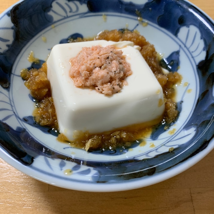 豆腐の鮭レンジ蒸し